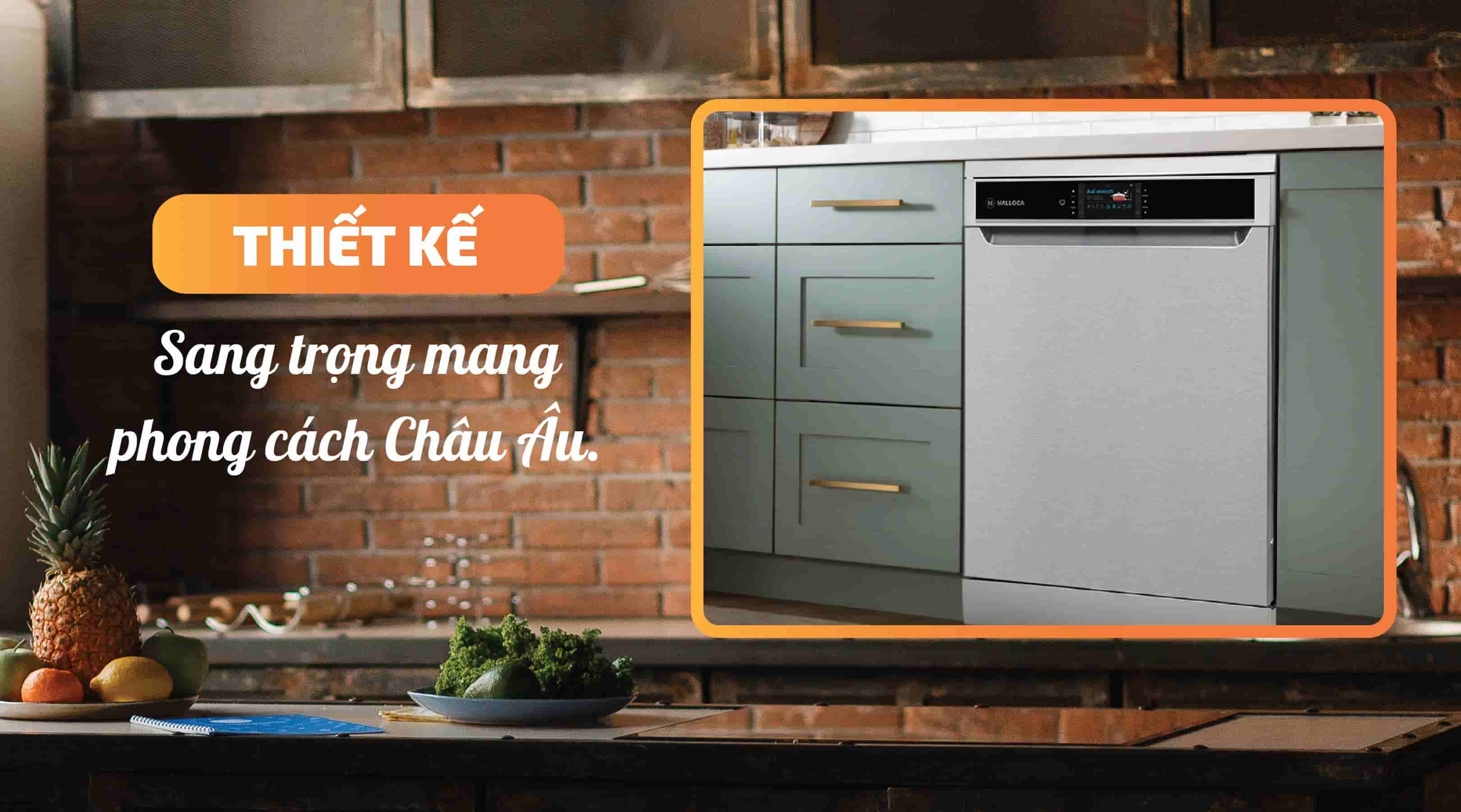 Máy rửa chén Malloca MDW14-S10TFT thiết kế